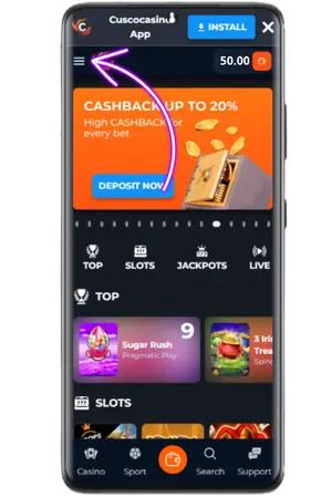 Ga in ons Cusco Casino naar het menu.